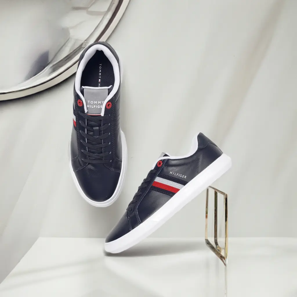 Tommy Hilfiger Stripe leather Cupsole  Men's Sneakers.