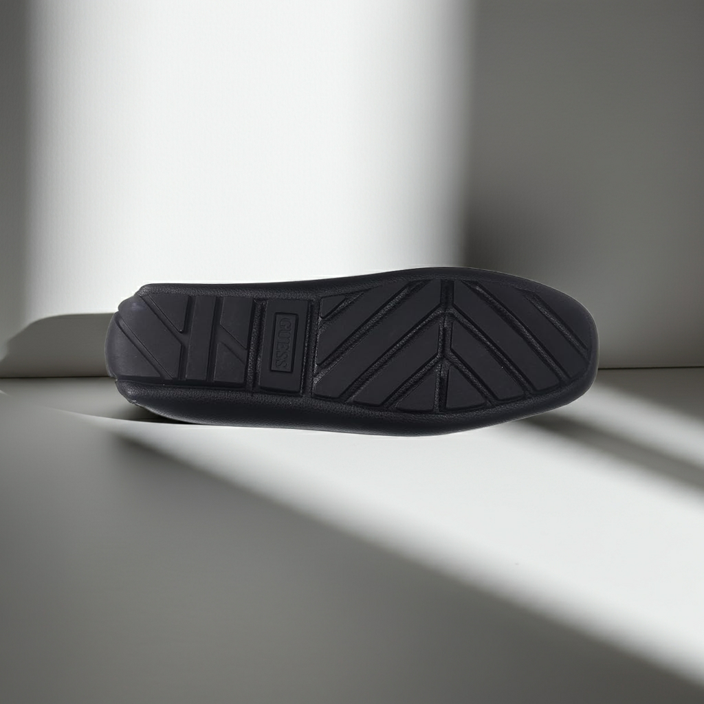 Guess Askers Black Leather Driving Loafers for Men