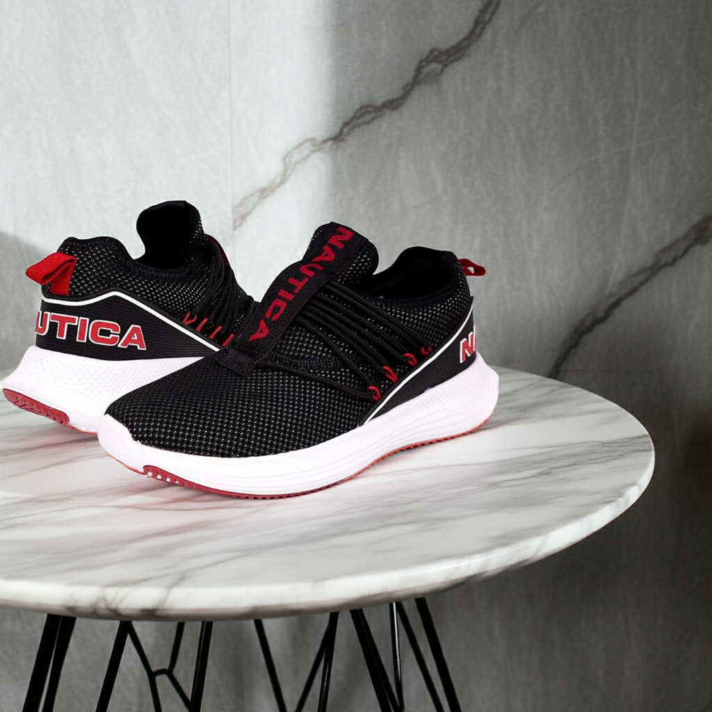 Nautica Northview2 Black Mesh Running Sneakers for Men