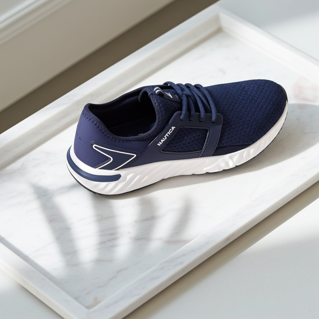 Nautica Goodreau Navy Blue Mesh Running Sneakers for Men