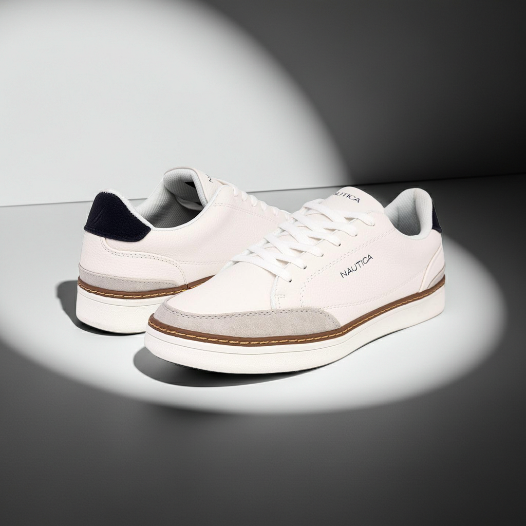 Nautica Jaro White Leather Sneakers for Men