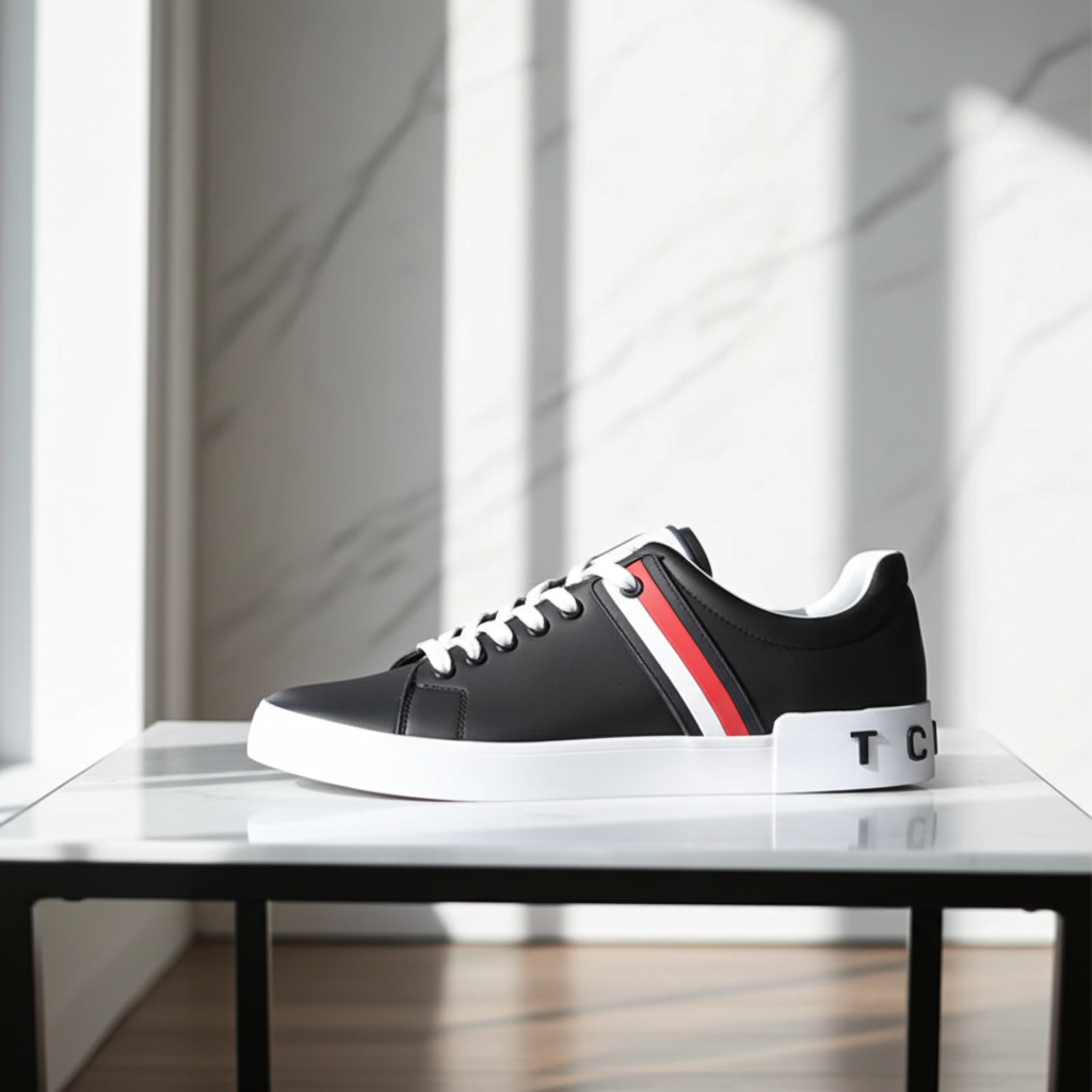 Tommy Hilfiger Ramus Black Leather Sneakers for Men