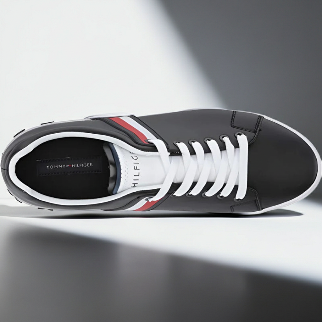 Tommy Hilfiger Ramus Black Leather Sneakers for Men
