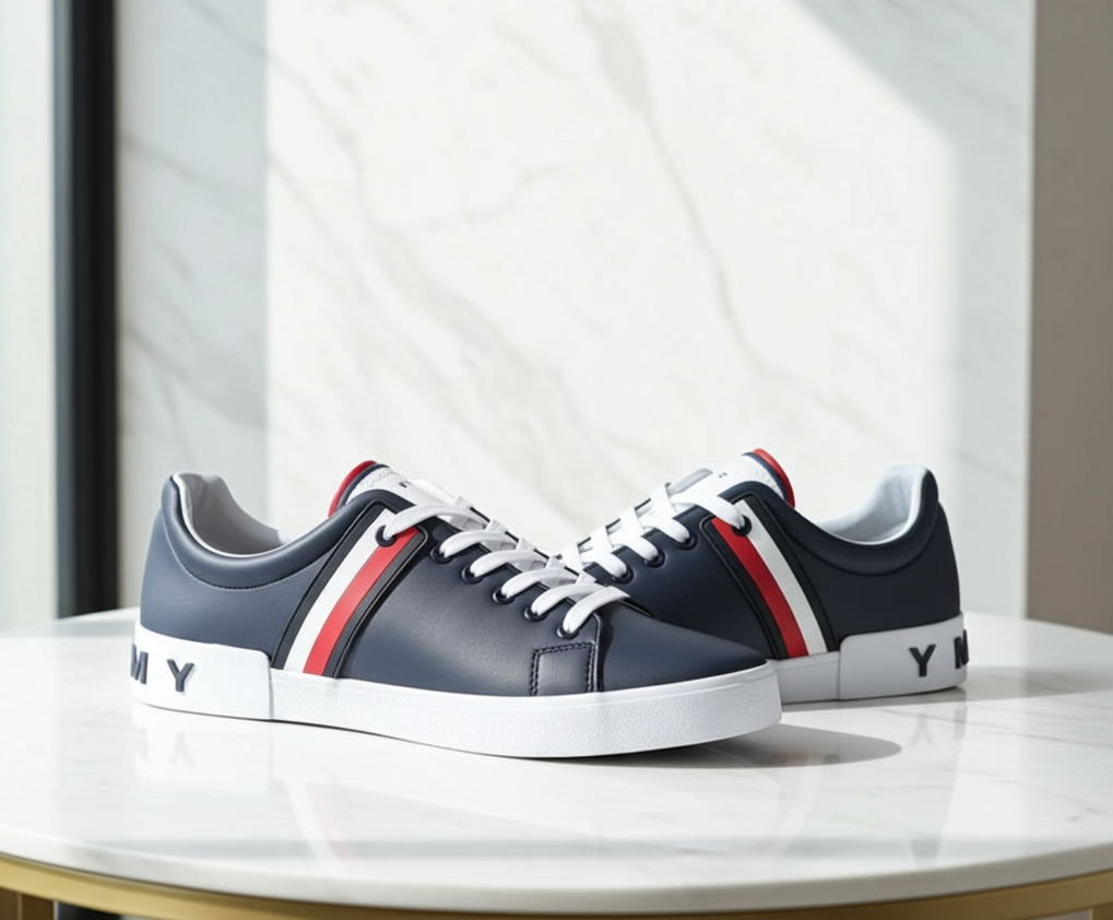 Tommy Hilfiger Ramus Navy Blue Leather Sneakers for Men