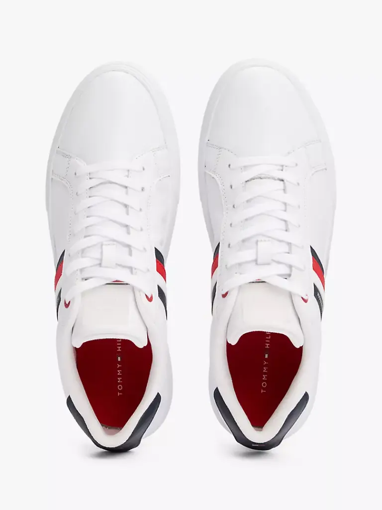 Tommy Hilfiger White Leather Cupsole Men's Sneaker.webp