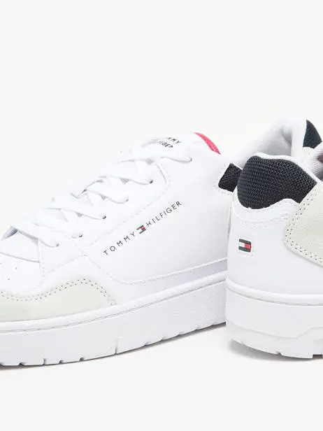 Tommy Hilfiger Leather Mix White Men's Sneakers.webp