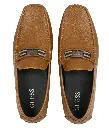 Guess Art Leather Brown Men's Loafers Shoes 3.webp