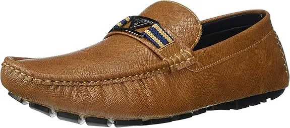Guess Art Leather Brown Men's Loafers Shoes 5.webp