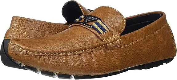 Guess Art Leather Brown Men's Loafers Shoes 10.webp