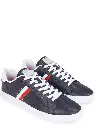 Tommy Hilfiger Stripe Leather Cupsole Navy Blue Men's Sneakers 