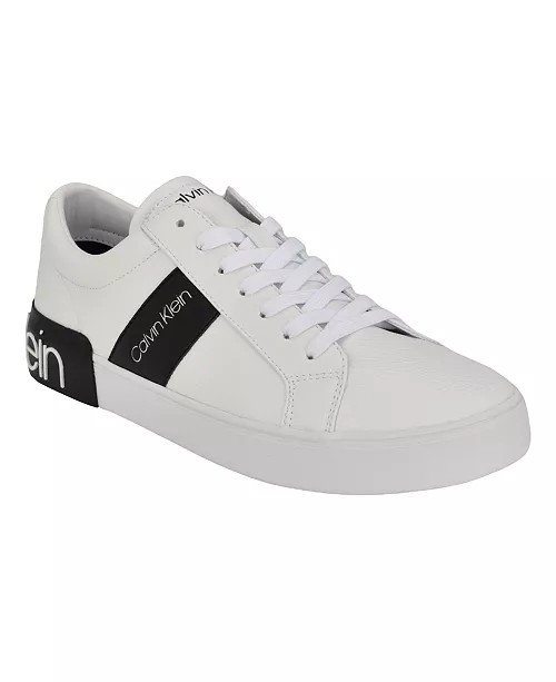 Calvin Klein Men's Roydan Leather White Men's Sneakers