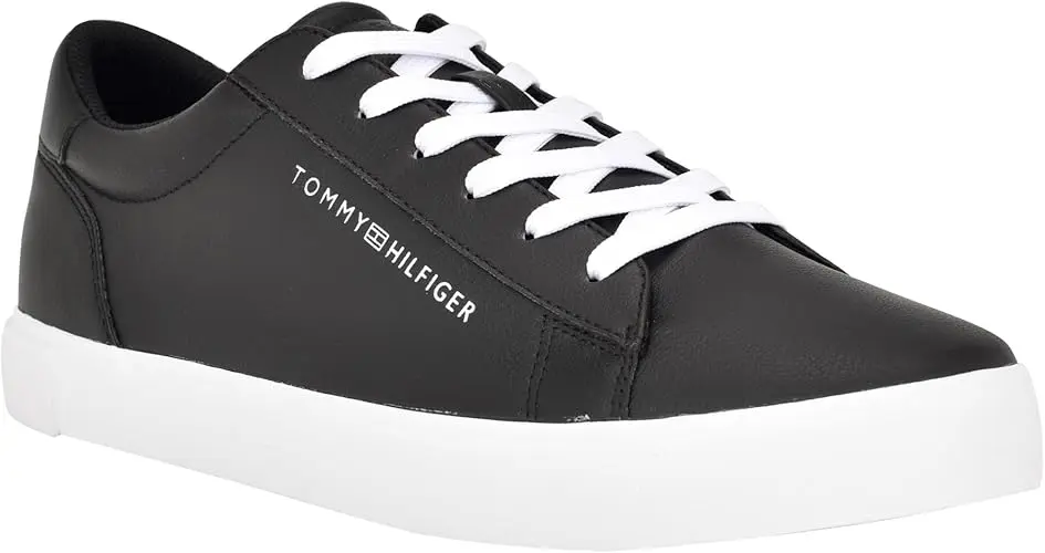 Tommy Hilfiger Ribby Leather Black Sneakers For Men