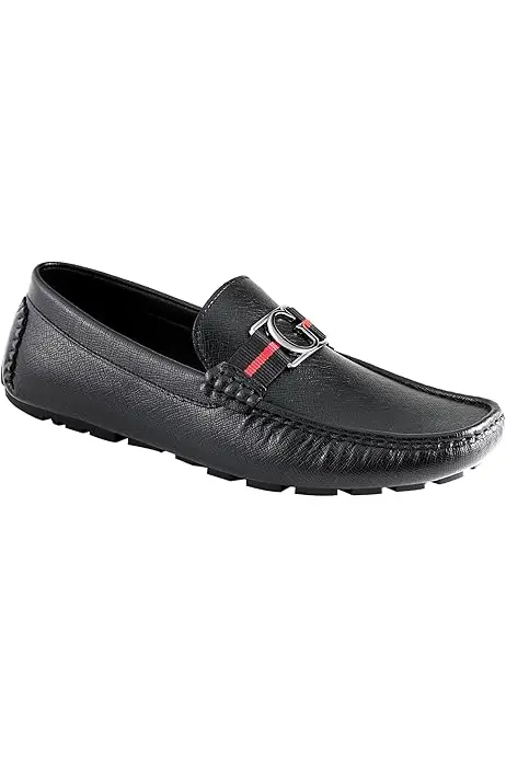 Guess Askers Leather Black Men Loafers (EU 44.5/US 11(Sold Out))