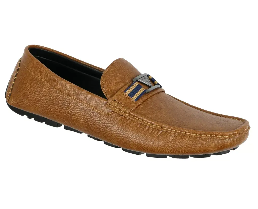 Guess Art Leather Brown Men's Loafers