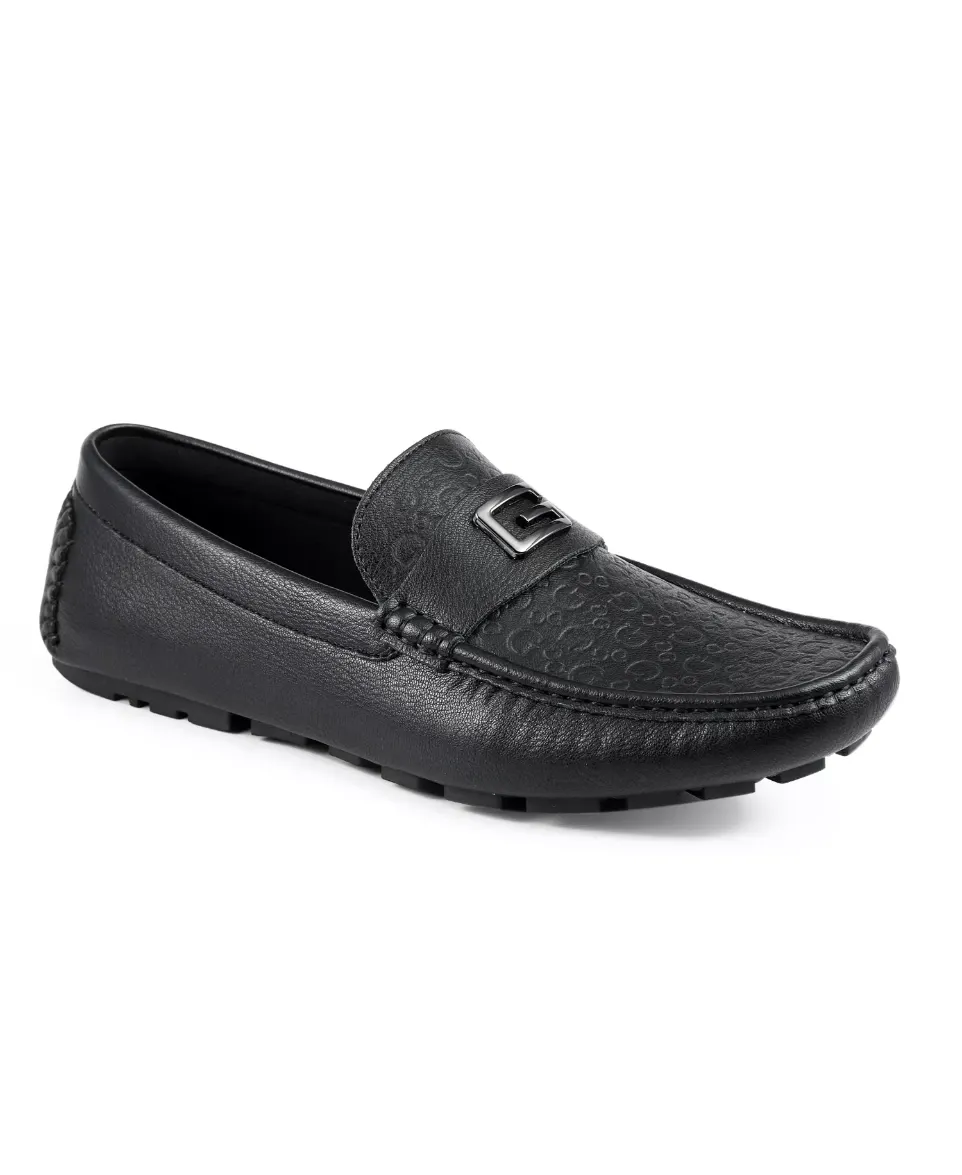 Guess Alsto Black Leather Drivers Men Loafers