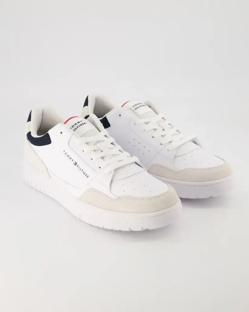 Tommy Hilfiger Leather Mix White Men's Sneakers (00)