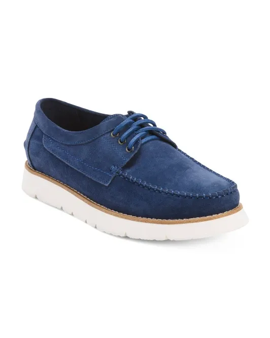 Steve Madden Kolt Blue Suede Men's Boat Shoes (00)