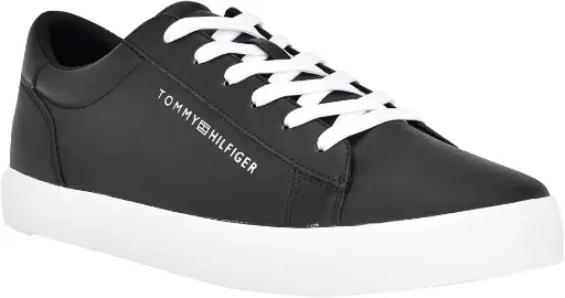 Tommy Hilfiger Ribby Leather Black Sneakers For Men